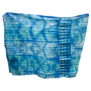 Tissu 01, teint à la main 100% coton 6 mètres bleu