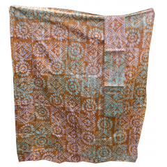 Tissu 01, teint à la main 100% coton 6 mètres bleu