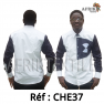 Chemise en tissu et pagne woodin blanc à motif rouge noir