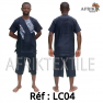 Chemise  tissu blanc avec pagne woodin manche courte,cou rond