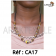 Collier artisanal "multi-colore" dorée avec des perles
