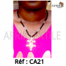Collier artisanal "multi-colore" dorée avec des perles