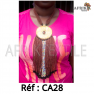 Collier artisanal "multi-colore" dorée avec des perles