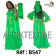 Boubou senegalais à motif et en dentelle manche 3/4 de couleur "rose"
