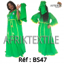 Boubou senegalais à motif et en dentelle manche 3/4 de couleur "rose"