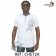 Chemise en tissu et pagne woodin blanc à motif rouge noir