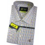 Chemise cotton club coupe cintrée manche longue ciel à carreau