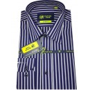 chemise de marque 100% coton coupe cintrée  manche longue "blanc bleu" COTTON CLUB"