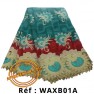 Wax Brodé 100% coton 6 yards bleu,rouge