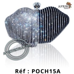 pochette dorée avec des perles