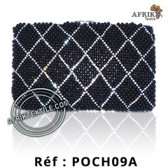 pochette dorée avec des perles