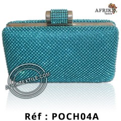Pochette noir au motif argenté