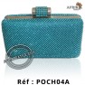 Pochette noir au motif argenté