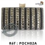Pochette noir au motif argenté