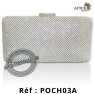 Pochette ovale dorée avec des perles