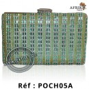 Pochette noir au motif argenté