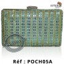 Pochette noir au motif argenté