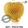 Sac à main pochette dorée avec des perles