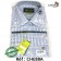Chemise cotton club coupe cintrée manche longue ciel à carreau