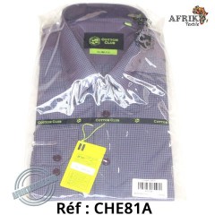 Chemise en tissu et pagne woodin blanc à motif rouge noir