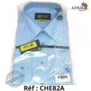 Chemise en tissu et pagne woodin blanc à motif rouge noir