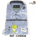 Chemise en tissu et pagne woodin blanc à motif rouge noir