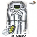 Chemise en tissu et pagne woodin blanc à motif rouge noir
