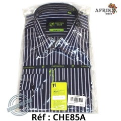 Chemise en tissu et pagne woodin blanc à motif rouge noir