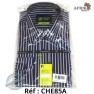 Chemise en tissu et pagne woodin blanc à motif rouge noir