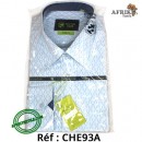 Chemise en tissu et pagne woodin blanc à motif rouge noir