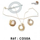 Ensembles bijoux plaqué  avec boucles d'oreilles en pierre" scintillant"