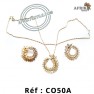 Ensembles bijoux plaqué  avec boucles d'oreilles en pierre" scintillant"