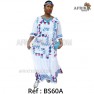 Boubou senegalais à motif et en dentelle manche 3/4 de couleur "rose"