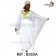 Boubou senegalais à motif et en dentelle manche 3/4 de couleur "rose"