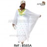 Boubou senegalais à motif et en dentelle manche 3/4 de couleur "rose"