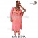Boubou senegalais à motif et en dentelle manche 3/4 de couleur "rose"
